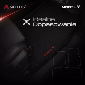 Dywaniki welurowe z haftem do Tesla Model Y od 2020 - obrazek 3