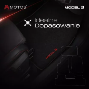 Dywaniki welurowe z haftem do Tesla Model 3 od 2017 - obrazek 3