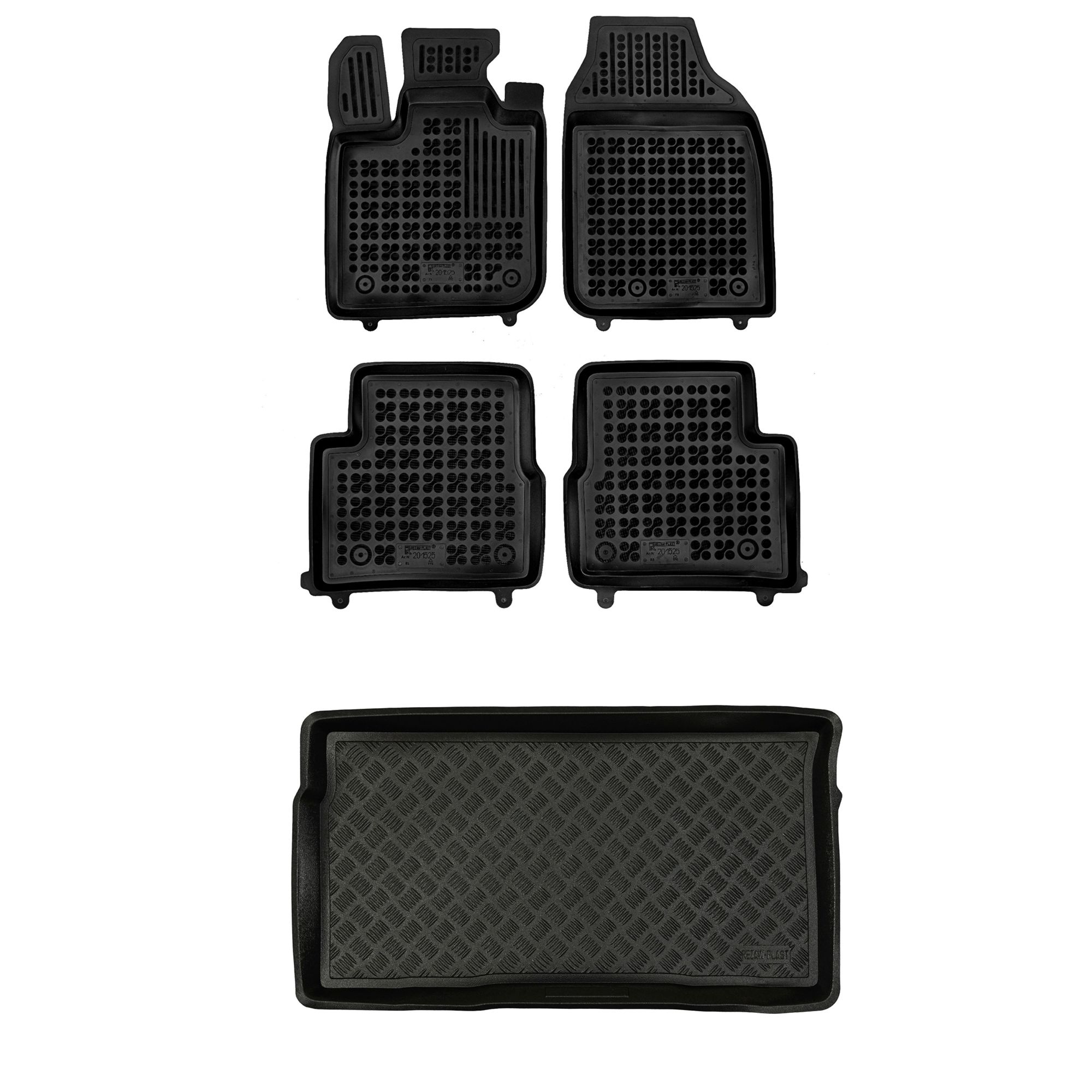 Zestaw dywaniki i mata plastikowa do Fiat 500e II od 2020 Zestaw dywaniki i mata plastikowa do Fiat 500e II od 2020