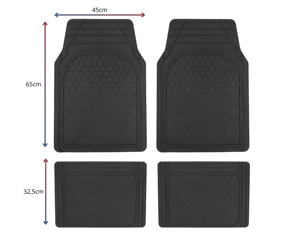 Dywaniki gumowe uniwersalne BEE – komplet 4 szt. możliwość docięcia Dywaniki gumowe uniwersalne BEE – komplet 4 szt. możliwość docięcia